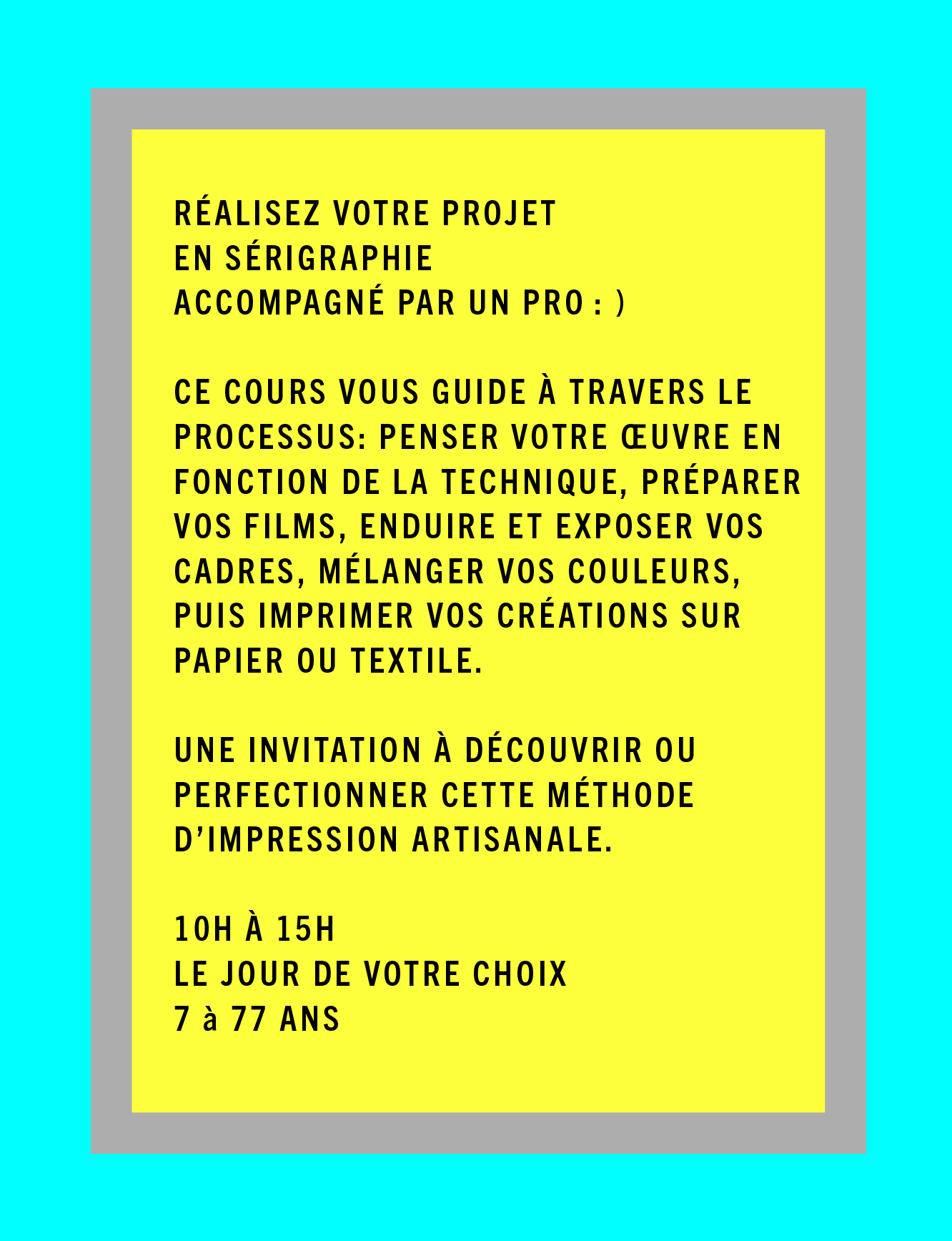 COURS DE SÉRIGRAPHIE // SOLO